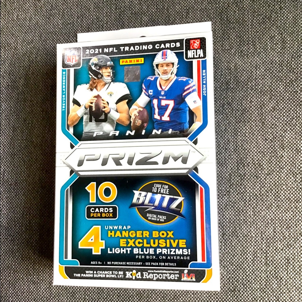 2021 Panini Prizm Football Hanger Box (Light Blue Prizms) New Sealed